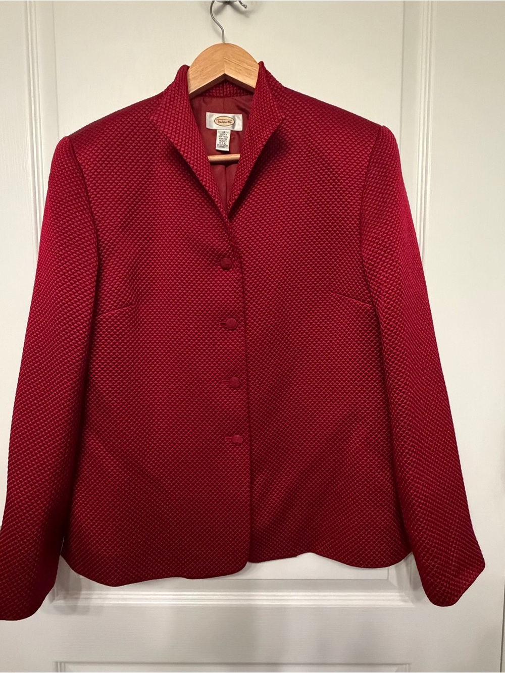 Classic Talbots Textured Red Women's Jacket-Size 12